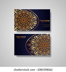 Business Card. Vintage decorative elements. Ornamental floral business cards or invitation with mandala.