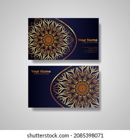 Business Card. Vintage decorative elements. Ornamental floral business cards or invitation with mandala.