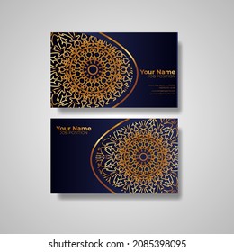 Business Card. Vintage decorative elements. Ornamental floral business cards or invitation with mandala.