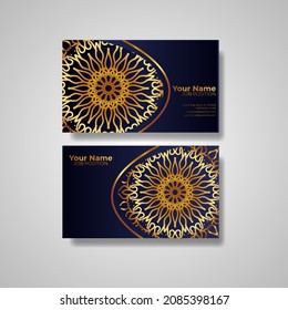 Business Card. Vintage decorative elements. Ornamental floral business cards or invitation with mandala.