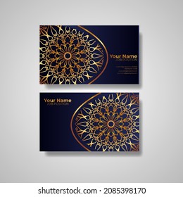 Business Card. Vintage decorative elements. Ornamental floral business cards or invitation with mandala.
