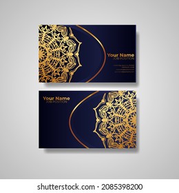 Business Card. Vintage decorative elements. Ornamental floral business cards or invitation with mandala.