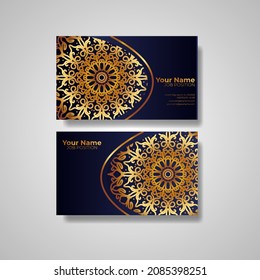 Business Card. Vintage decorative elements. Ornamental floral business cards or invitation with mandala.
