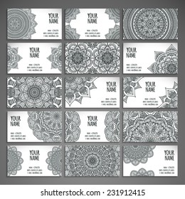 Business card. Vintage decorative elements. Hand drawn background. Islam, Arabic, Indian, ottoman motifs.
