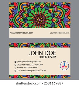 Business Card. Vintage decorative elements. Ornamental floral business cards or invitation with mandala