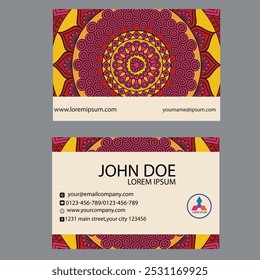 Business Card. Vintage decorative elements. Ornamental floral business cards or invitation with mandala