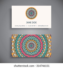 Business Card. Vintage decorative elements. Ornamental floral business cards, oriental pattern, vector illustration.  Islam, Arabic, Indian, turkish, pakistan, chinese, ottoman motifs.