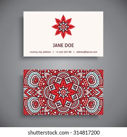 Business Card. Vintage decorative elements. Ornamental floral business cards, oriental pattern, vector illustration.  Islam, Arabic, Indian, turkish, pakistan, chinese, ottoman motifs.
