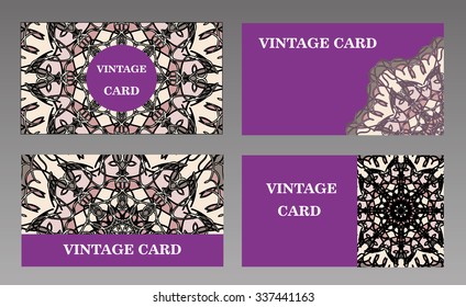 Business card. Vintage decorative elements. Hand drawn background. Islam, Arabic, Indian, ottoman motifs.