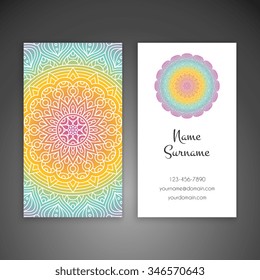 Business Card. Vintage decorative elements. Ornamental floral business cards, oriental pattern, vector illustration.  Islam, Arabic, Indian, turkish, pakistan, chinese, ottoman motifs.