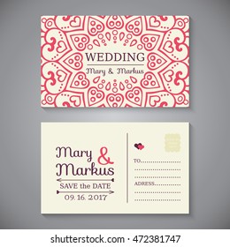 Business Card. Vintage decorative elements. Ornamental floral business cards, oriental pattern, vector illustration. Islam, Arabic, Indian, turkish, pakistan, chinese, ottoman motifs