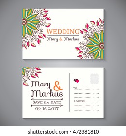Business Card. Vintage decorative elements. Ornamental floral business cards, oriental pattern, vector illustration. Islam, Arabic, Indian, turkish, pakistan, chinese, ottoman motifs