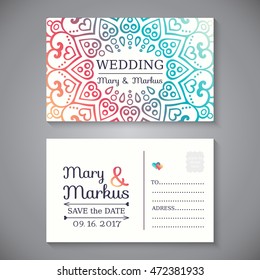 Business Card. Vintage decorative elements. Ornamental floral business cards, oriental pattern, vector illustration. Islam, Arabic, Indian, turkish, pakistan, chinese, ottoman motifs