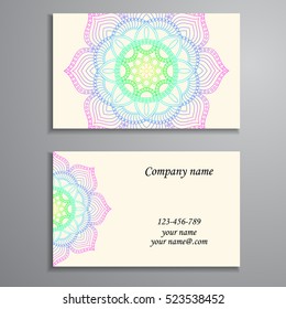 Business Card. Vintage decorative elements. Ornamental floral business cards, oriental pattern, vector illustration. Islam, Arabic, Indian, turkish, pakistan, chinese, ottoman motifs.