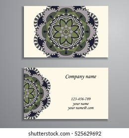 Business Card. Vintage decorative elements. Ornamental floral business cards, oriental pattern, vector illustration. Islam, Arabic, Indian, turkish, pakistan, chinese, ottoman motifs.
