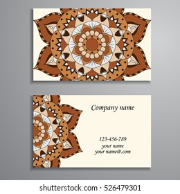 Business Card. Vintage decorative elements. Ornamental floral business cards, oriental pattern, vector illustration. Islam, Arabic, Indian, turkish, pakistan, chinese, ottoman motifs.