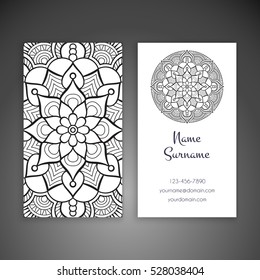 Business card. Vintage decorative elements.