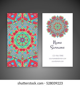 Business card. Vintage decorative elements.