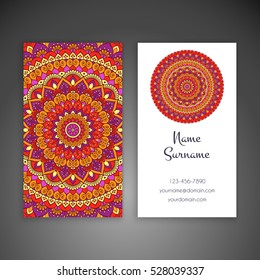 Business card. Vintage decorative elements.