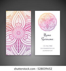 Business card. Vintage decorative elements.
