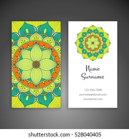 Business card. Vintage decorative elements.
