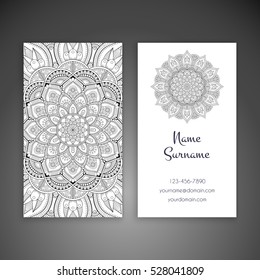 Business card. Vintage decorative elements.
