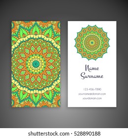 Business card. Vintage decorative elements.