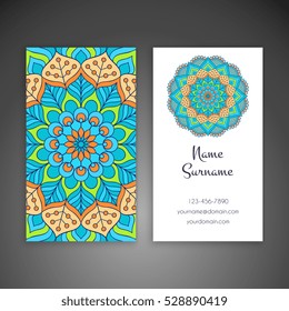 Business card. Vintage decorative elements.
