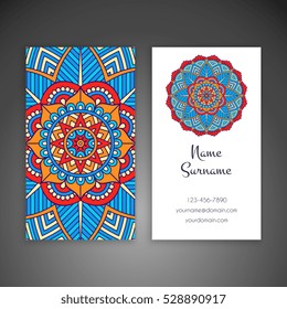 Business card. Vintage decorative elements.