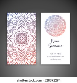 Business card. Vintage decorative elements.