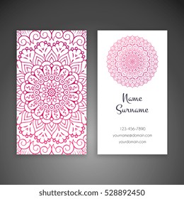 Business card. Vintage decorative elements.