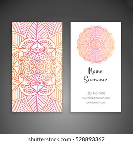 Business card. Vintage decorative elements.