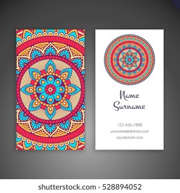 Business card. Vintage decorative elements.