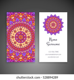 Business card. Vintage decorative elements.