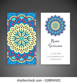 Business card. Vintage decorative elements.