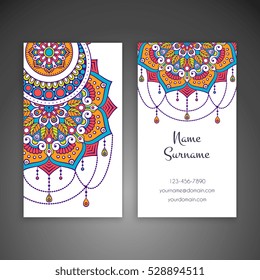 Business card. Vintage decorative elements.