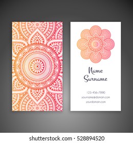 Business card. Vintage decorative elements.