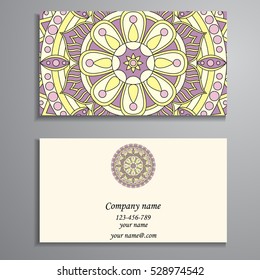 Business Card. Vintage decorative elements. Ornamental floral business cards, oriental pattern, vector illustration. Islam, Arabic, Indian, turkish, pakistan, chinese, ottoman motifs.