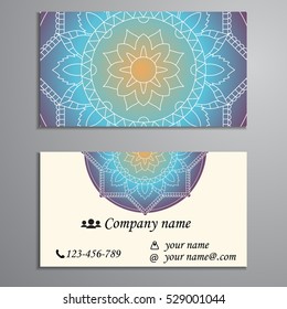 Business Card. Vintage decorative elements. Ornamental floral business cards, oriental pattern, vector illustration. Islam, Arabic, Indian, turkish, pakistan, chinese, ottoman motifs.