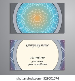 Business Card. Vintage decorative elements. Ornamental floral business cards, oriental pattern, vector illustration. Islam, Arabic, Indian, turkish, pakistan, chinese, ottoman motifs.