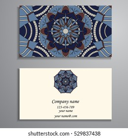 Business Card. Vintage decorative elements. Ornamental floral business cards, oriental pattern, vector illustration. Islam, Arabic, Indian, turkish, pakistan, chinese, ottoman motifs.