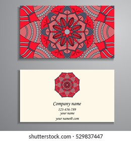 Business Card. Vintage decorative elements. Ornamental floral business cards, oriental pattern, vector illustration. Islam, Arabic, Indian, turkish, pakistan, chinese, ottoman motifs.