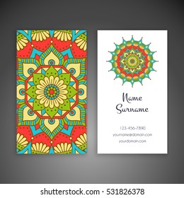 Business card. Vintage decorative elements.