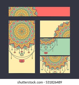 Business card. Vintage decorative elements.