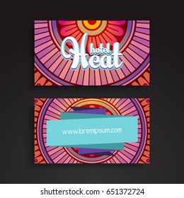 Business Card. Vintage decorative elements. Ornamental floral business cards or invitation with mandala