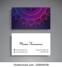 Business Card. Vintage decorative elements