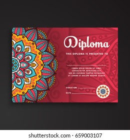 Business Card. Vintage Decorative Elements. Ornamental Floral Business Cards Or Invitation With Mandala