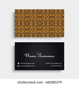 Business Card. Vintage decorative elements. Ornamental floral business cards or invitation with mandala