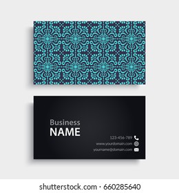 Business Card. Vintage decorative elements. Ornamental floral business cards or invitation with mandala