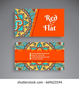 Business Card. Vintage decorative elements. Ornamental floral business cards or invitation with mandala